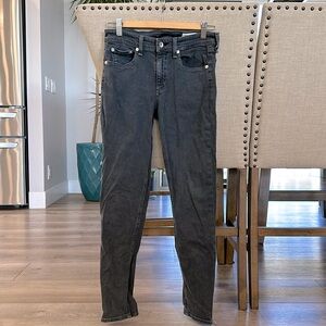 Gray/Faded Black Skinny Zipper Women's Jeans